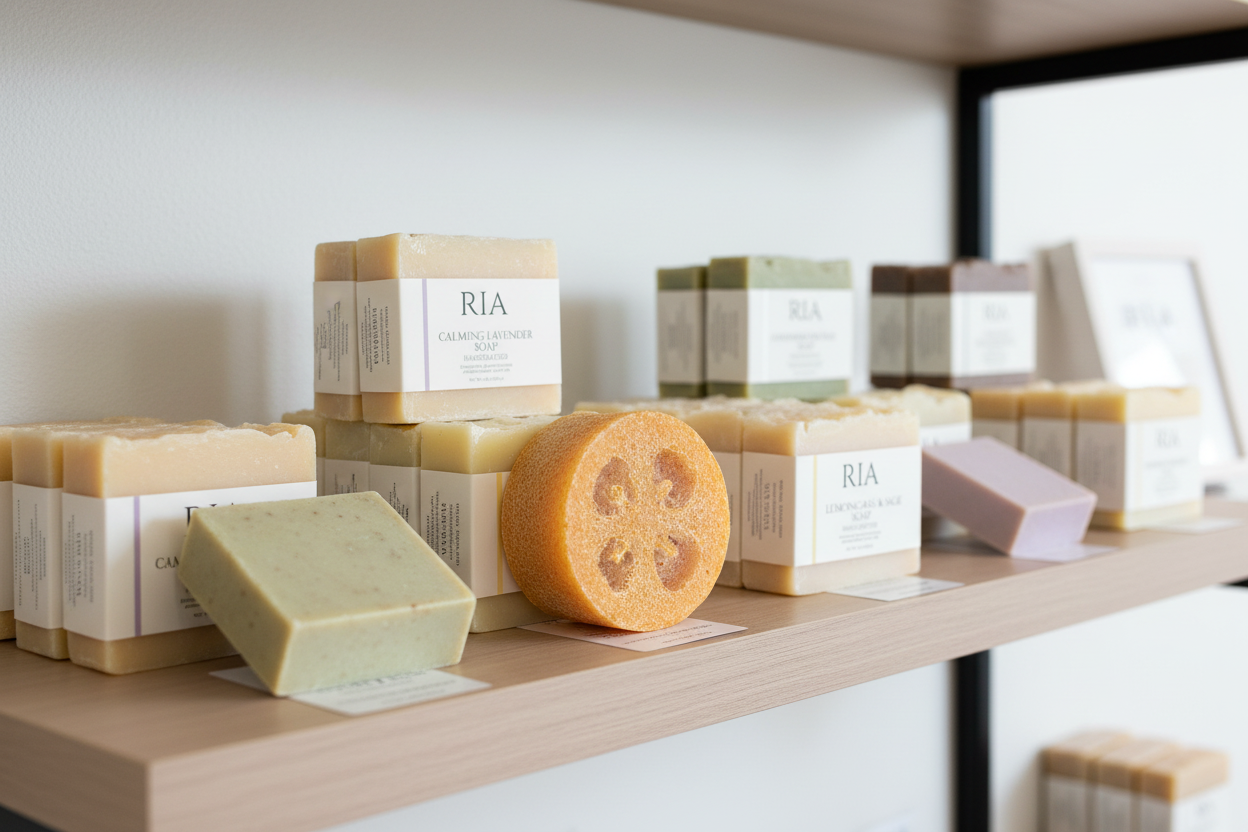 revise putting them back on the RIA shelf at the med spa some in with wrappers that say RIA, if you can look at them on the website and mimic that would be perfect 